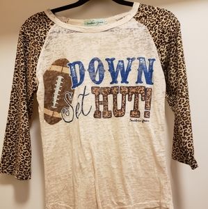 Burn-out leopard football shirt